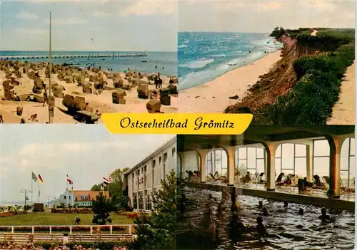 AK / Ansichtskarte  Groemitz_Ostseebad Kuestenpanorama Strand Hotel Hallenbad