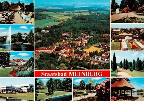 AK / Ansichtskarte  Bad_Meinberg Kur Konzert Fontaene Kurhaus Fliegeraufnahme Park Pavillon