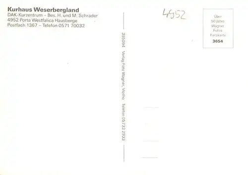 AK / Ansichtskarte 73933833 Hausberge_Porta_Westfalica DAK Kurzentrum Weserbergland Appartements