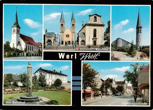 AK / Ansichtskarte 73933847 Werl_Westfalen Ev Kirche Basilika St Norbert Kirche Am Bahnhof Walburgisstrasse