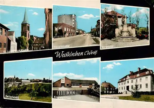 AK / Ansichtskarte  Westkirchen St Laurentius Kirche Hauptstrasse Ehrenmal Teilansicht Kindergarten Schloss