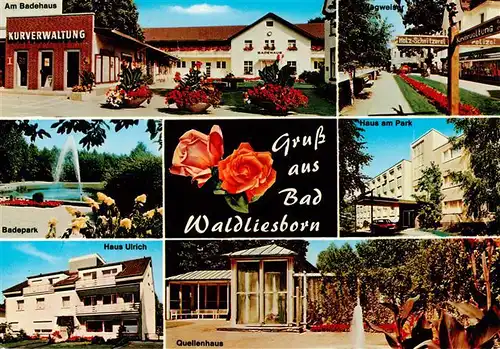 AK / Ansichtskarte 73933893 Bad_Waldliesborn Kurverwaltung Badepark Haus am Park Haus Ulrich Quellenhaus