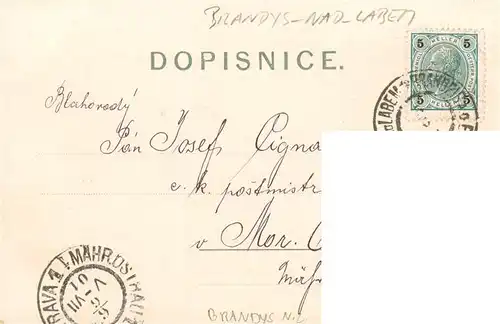 AK / Ansichtskarte  Brandys_nad_Labem-Stara_Boleslav_Brandeis_Elbe_CZ Pozdrav z Brandysa