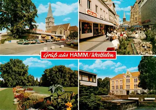AK / Ansichtskarte 73934059 Hamm__Westfalen Kirche Fussgaengerzone Park Kurhaus