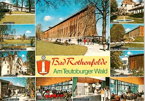 AK / Ansichtskarte 73934077 Bad_Rothenfelde Kurhaus Hotel Kurklinik Kaufhaus Haus des Kurgastes Saline Badehaus Gradierwerk Trinksole Ausschank Leseraum