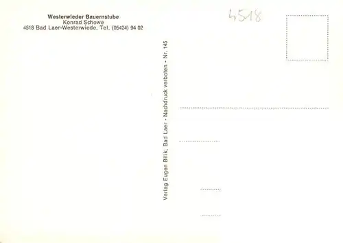 AK / Ansichtskarte  Westerwiede Westerwieder Bauernstube Gastraeume Park