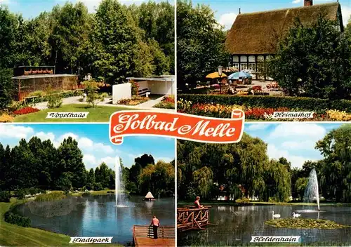 AK / Ansichtskarte 73934088 Melle__Osnabrueck Vogelhaus Heimathof Stadtpark Heldenhain
