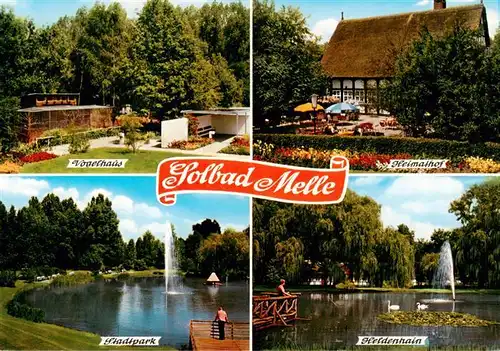 AK / Ansichtskarte 73934089 Melle__Osnabrueck Vogelhaus Heimathof Stadtpark Heldenhain