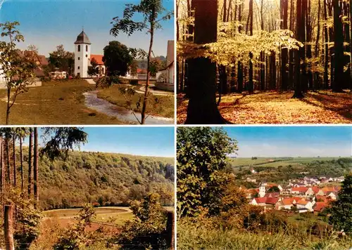 AK / Ansichtskarte 73934130 Etteln Kirche Waldpartie Panorama Ortsansicht