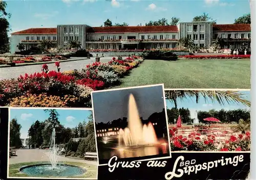 AK / Ansichtskarte  Lippspringe_Bad_NRW Kurhaus Hotel Brunnen Fontaene Park Terrasse