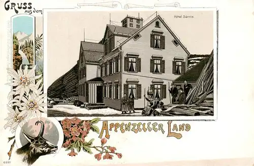 AK / Ansichtskarte  Appenzeller_Land_IR Hotel Saentis Litho