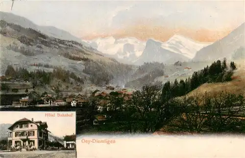 AK / Ansichtskarte  Diemtigen_BE Panorama Alpen Hotel Bahnhof