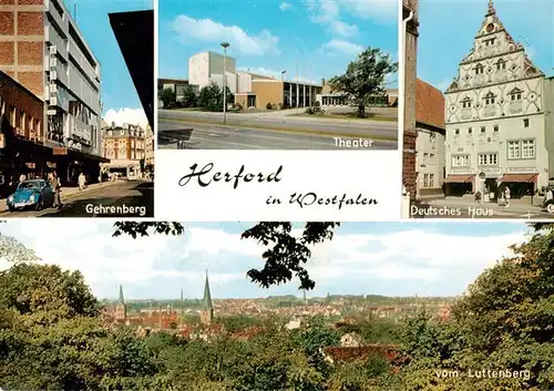 AK / Ansichtskarte  Herford Gehrenberg Theater Deutsches Haus Blick vom Luttenberg