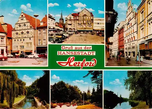 AK / Ansichtskarte 73934314 Herford Marktplatz Rathaus Fussgaengerzone Aapartie Park