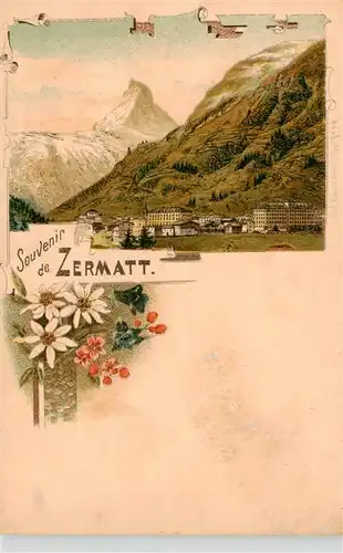 AK / Ansichtskarte  Zermatt_VS Panorama Alpen Litho