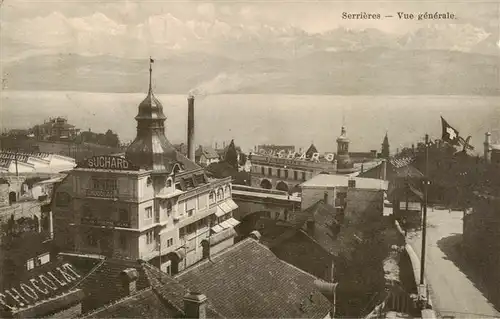 AK / Ansichtskarte  Serrieres__Neuchatel_NE Vue générale Suchard Alpes