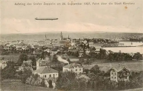 AK / Ansichtskarte 73934430 Konstanz_Bodensee Aufstieg des Grafen Zeppelin am 26. September 1907