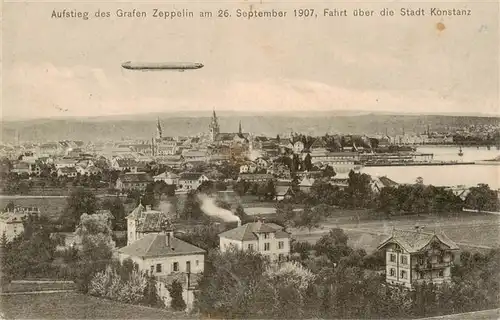 AK / Ansichtskarte  Konstanz_Bodensee Aufstieg des Grafen Zeppelin am 26. September 1907
