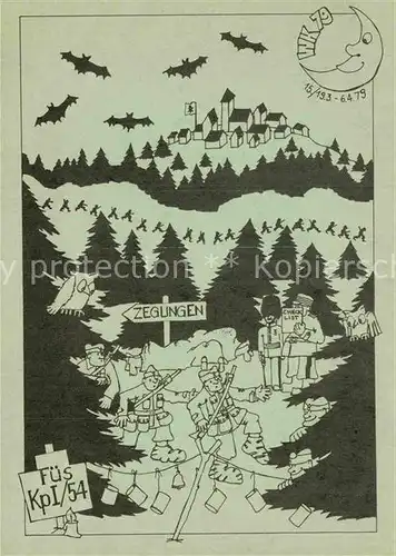 AK / Ansichtskarte  Militaria_Schweiz WK1, Regimentskarte, Fues KPI/54 