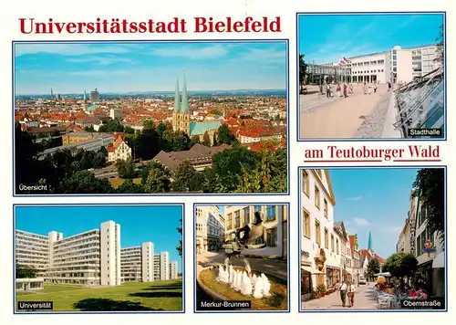 AK / Ansichtskarte  Bielefeld Panorama Stadthalle Universitaet Merkur Brunnen Obernstrasse