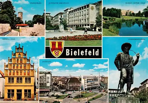AK / Ansichtskarte  Bielefeld Sparrenburg Altstaedter Kirchplatz Rudolf Oetker Halle Cruewell Haus Jahnplatz Leineweber Denkmal