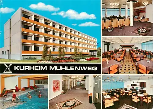 AK / Ansichtskarte  Bad_Westernkotten Kurheim Muehlenweg Kurmittelhaus Schwimmhalle Solarium Arztpraxis Gastraeume