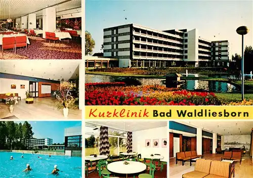 AK / Ansichtskarte  Bad_Waldliesborn Kurklinik Bad Waldliesborn Speisesaal Foyer Freibad Aufenthaltsraeume