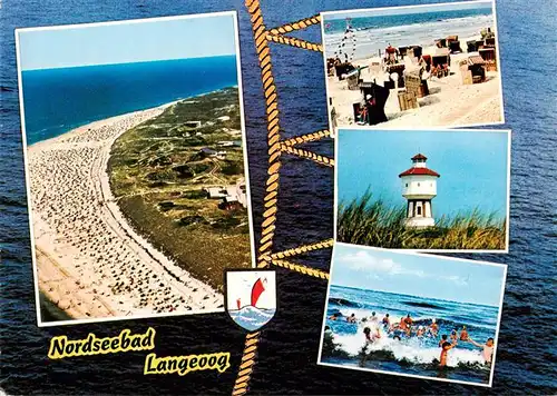 AK / Ansichtskarte  Langeoog_Nordseebad Fliegeraufnahme Strandpartien Wasserturm Badespass