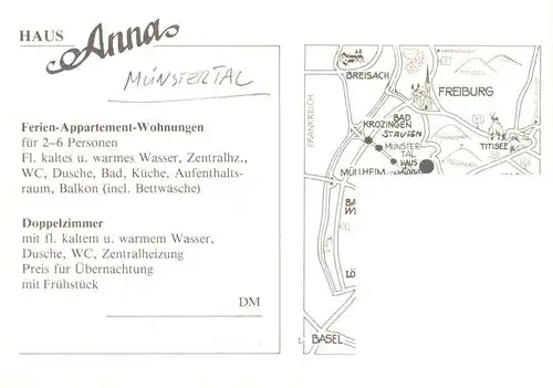 AK / Ansichtskarte  Muenstertal__Schwarzwald Haus Anna