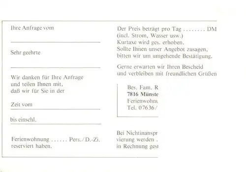 AK / Ansichtskarte  Muenstertal__Schwarzwald Haus Anna Scharfenstein Oberes Muenstertal Aufenthaltsraum Zimmer 