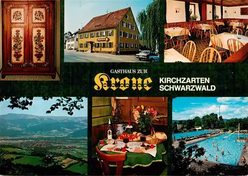 AK / Ansichtskarte 73934563 Kirchzarten Gasthaus zur Krone Gaststuben Panorama Schwimmbad