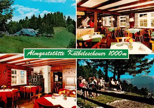 AK / Ansichtskarte 73934584 Muenstertal__Schwarzwald Almgaststaette Kaelbelescheuer Gastraeume Aussichtsplattform