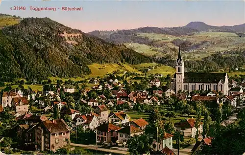 AK / Ansichtskarte  Buetschwil_SG Ortsansicht mit Kirche