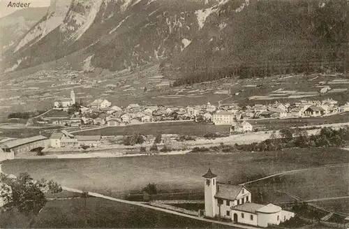 AK / Ansichtskarte  Andeer_GR Panorama mit Kirche