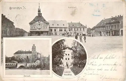 AK / Ansichtskarte 73934644 Brandys_nad_Labem-Stara_Boleslav_Brandeis_Elbe_CZ Namesti Zamek Lazne Houstka