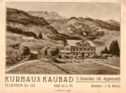 AK / Ansichtskarte  Appenzell_IR Kurhaus Kaubad Panorama