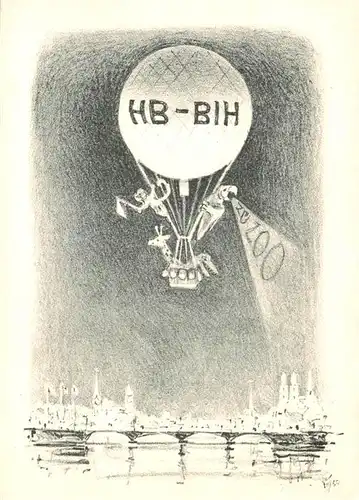 AK / Ansichtskarte  Zuerich__ZH Ballonaufstieg HB-BIH beim Zuercher Seenachtsfest 1954