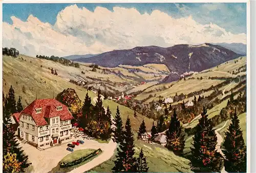 AK / Ansichtskarte  Wieden_Schwarzwald Berghotel Wiedener Eck Illustration