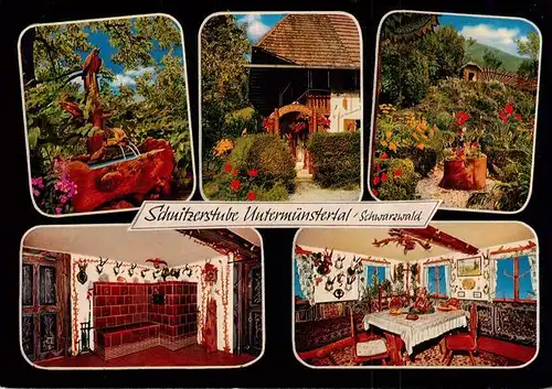 AK / Ansichtskarte 73934742 Muensterhalden Brunnen Schnitzerstube von Fritz Riesterer Kaminzimmer Gastraum Garten