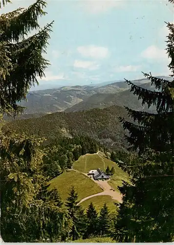 AK / Ansichtskarte 73934749 Muenstertal__Schwarzwald Almgaststaette Kaelbelescheuer mit Belchenblick