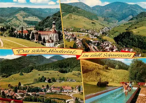 AK / Ansichtskarte 73934753 Muenstertal__Schwarzwald Kloster St Trudpert Panorama Wassertretanlage