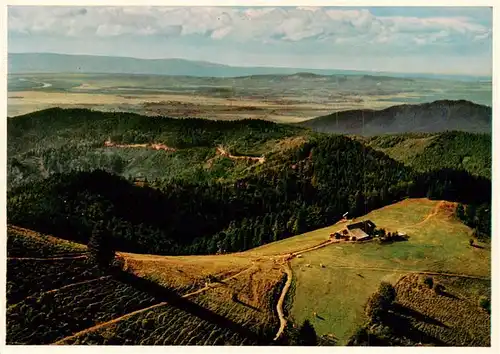 AK / Ansichtskarte  Untermuenstertal Almgaststaette Kaelbelescheuer mit Belchenblick Kaiserstuhl und Vogesen