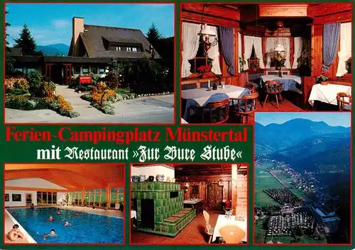 AK / Ansichtskarte 73934771 Muenstertal__Schwarzwald Ferien Campingplatz Muenstertal mit Restaurant Zur Bure Stube Hallenbad Kachelofen 