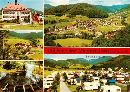 AK / Ansichtskarte 73934790 Muenstertal__Schwarzwald Rathaus St Trudpert Koehler Campingplatz Panorama