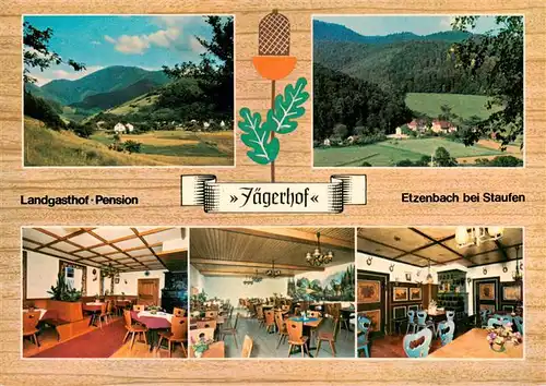 AK / Ansichtskarte 73934829 Etzenbach_Staufen_Breisgau Landgasthof Pension Jaegerhof Gastraeume Panorama