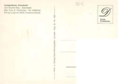 AK / Ansichtskarte  Staufen__Breisgau Landgasthaus Etzenbach