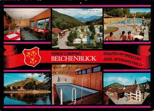 AK / Ansichtskarte  Staufen__Breisgau Ferien Camping Belchenblick Restaurant Campingplatz Freibad Stadtsee Hallenbad Marktplatz