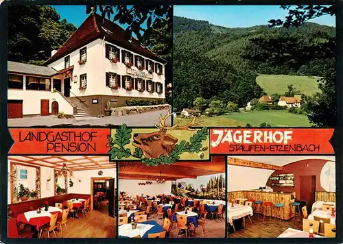 AK / Ansichtskarte  Etzenbach_Staufen_Breisgau Landgasthof Pension Jaegerhof mit Ritterklause Gastraeume