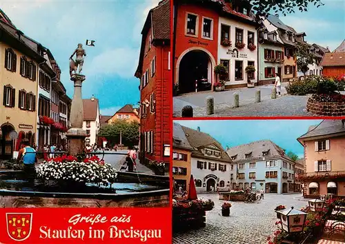 AK / Ansichtskarte 73934846 Staufen__Breisgau Brunnen Marktplatz