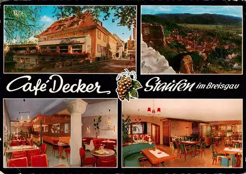 AK / Ansichtskarte 73934851 Staufen__Breisgau Cafe Decker Gastraeume Blick von der Burg